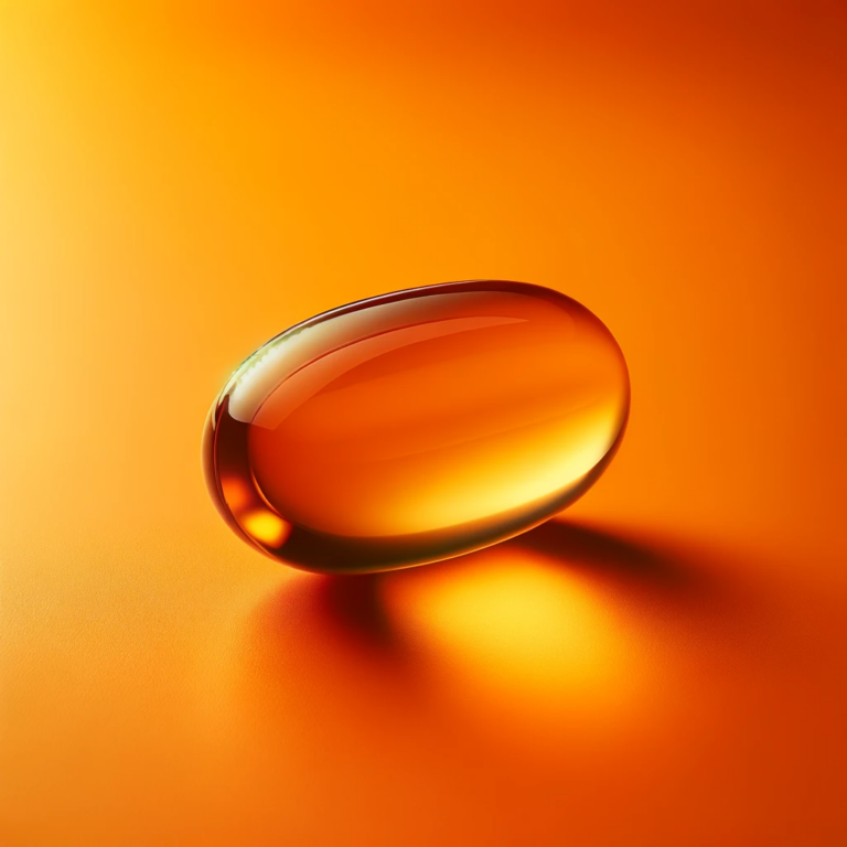 Image of a softgel capsule in orange colour